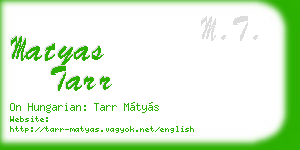 matyas tarr business card